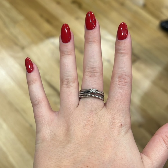 David Yurman Crossover Ring with Diamonds - Size 6.5 - Picture 7 of 8